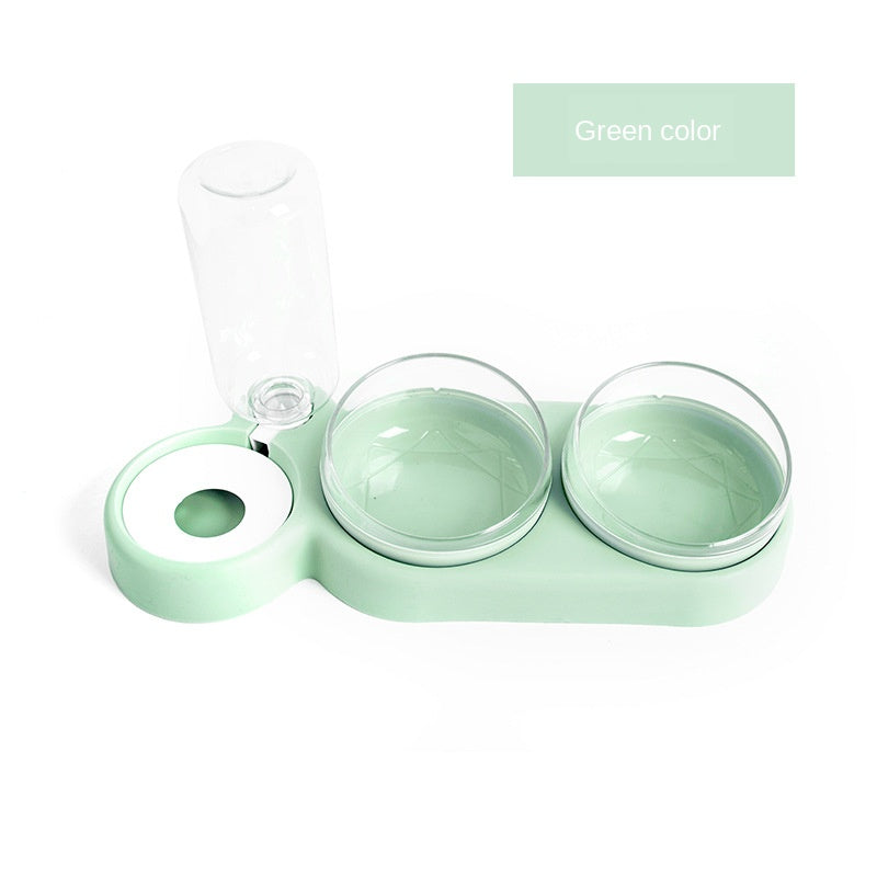 Pet double bowl, moisture-proof mouth, dual-use bowl, automatic cat feeder, automatic waterer, anti-dump dog bowl, cat bowl