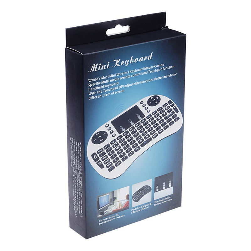 Mini Wireless Remote Keyboard with Touchpad Mouse for Android TV Box Colourful LED Backlight Rechargable Li-ion Battery