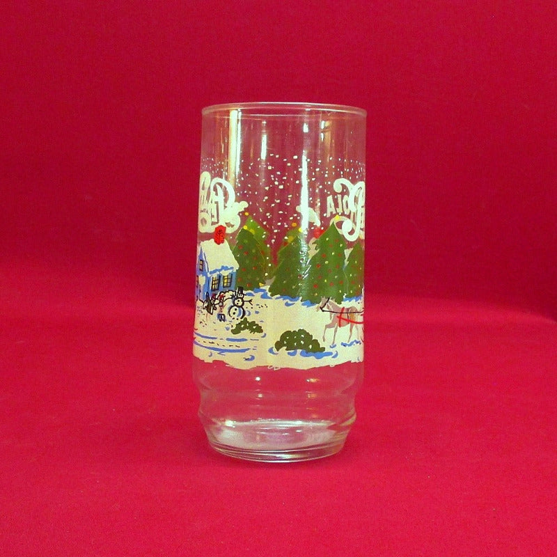 Antique Pepsi-Cola Winter Scene Drinking Glass