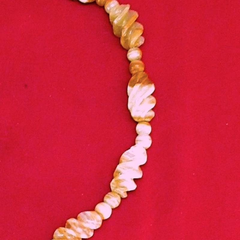 Mayan Sun God Hand Carved Alabaster Stone Necklace