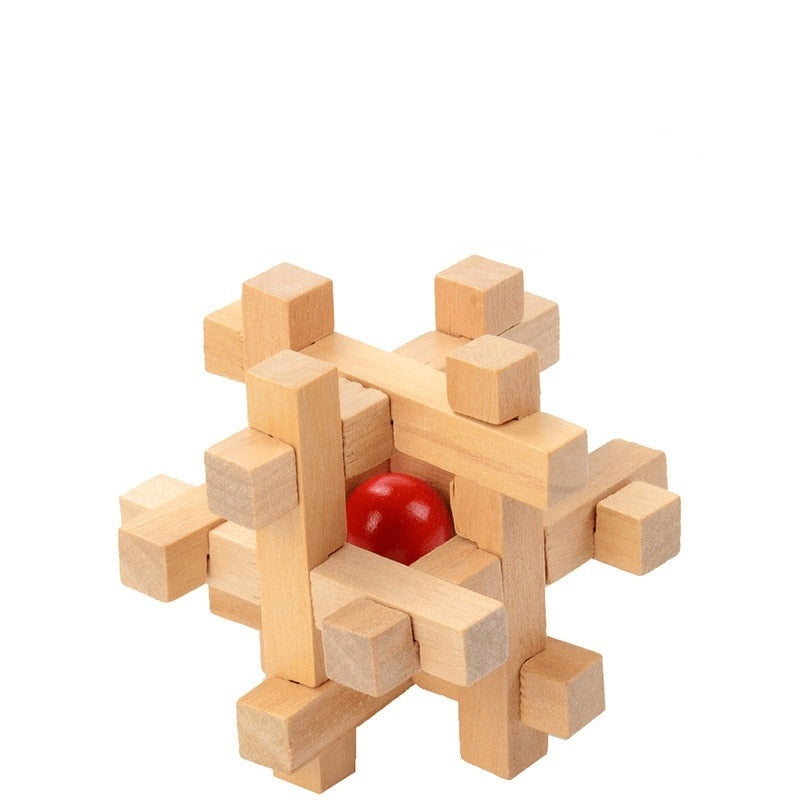 Creative 3D Wooden Cube Puzzle Ming Luban Interlocking Educational Toys For Children Kids Brain Teaser Early Learning Toy Gift
