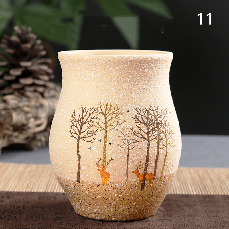 Simple Snowflake Glaze Succulent Flower Pot Creative Ceramic