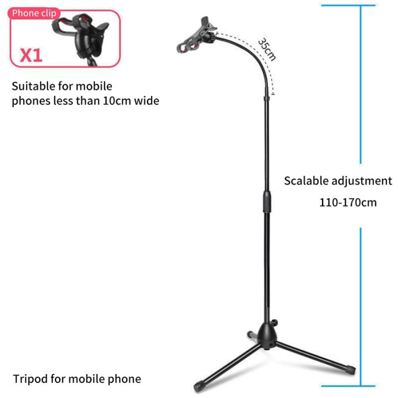 Tablet Phone Holder Bracket Telescopic Folding Tripod Fit Smartphone Flat Hose Adjusting Floor Stand