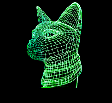 3D Touch Cat LED  Light Table Lamp