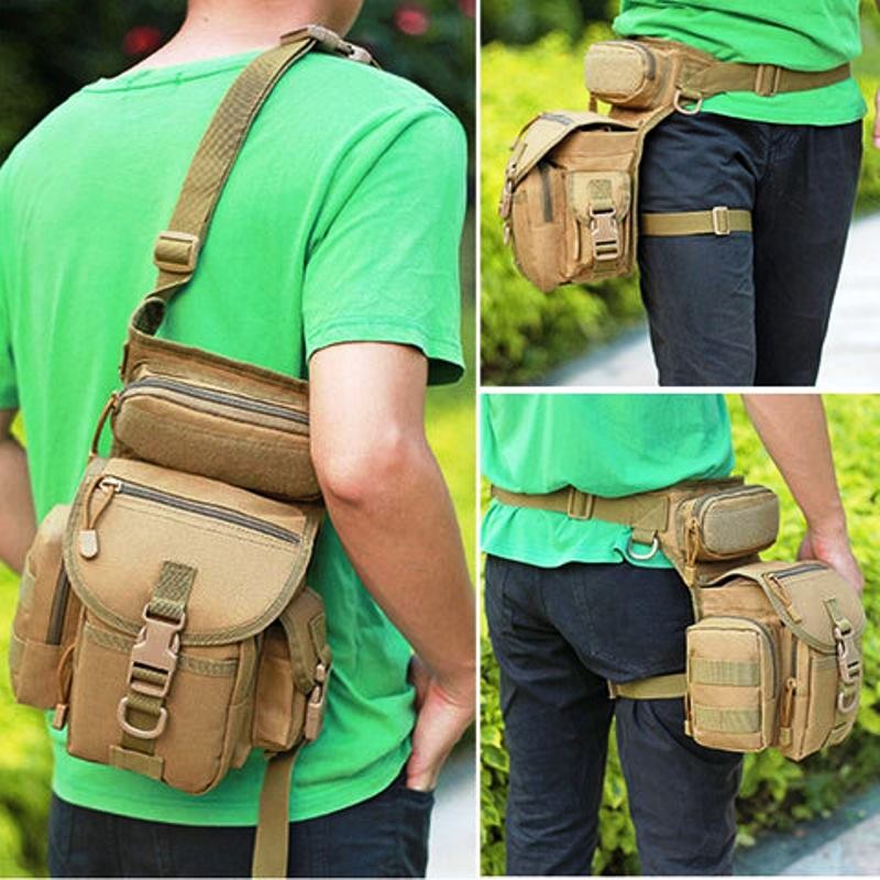 Men Leg Bag Hip Motorcycle Bags Military Waist Bag Utility Belt Pack Pouch Adjustable Hiking Male Tactical Waist Bag
