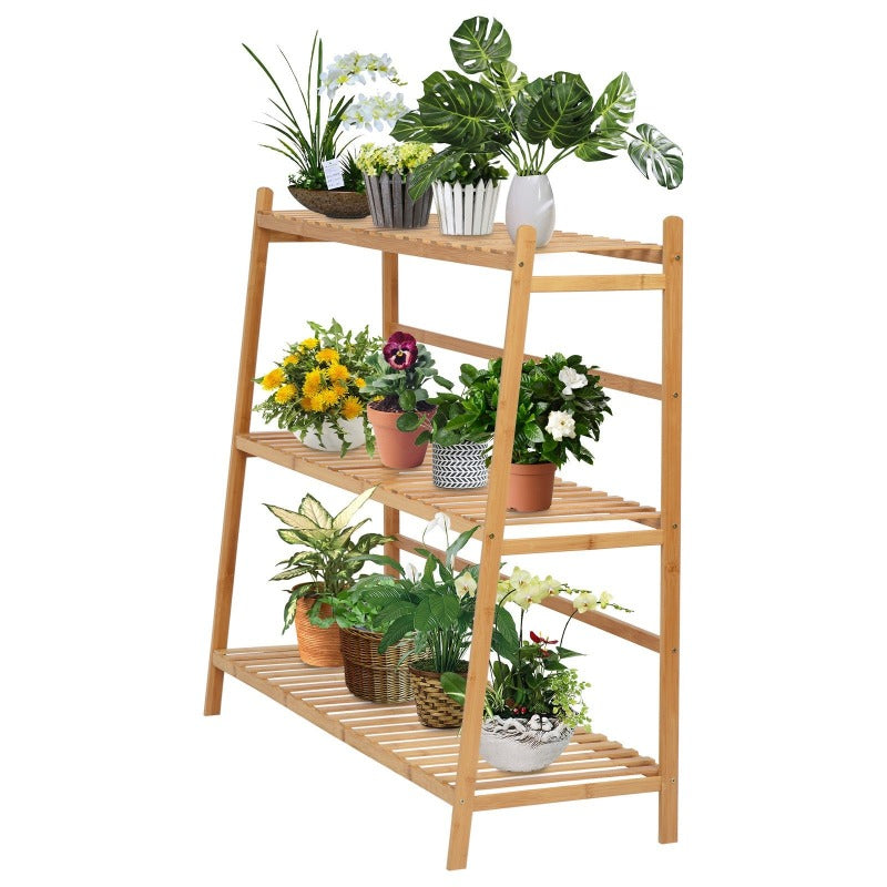 Bamboo Plant Stand Indoor&Outdoor Multiple Flower Pot Holder Shelf RacK