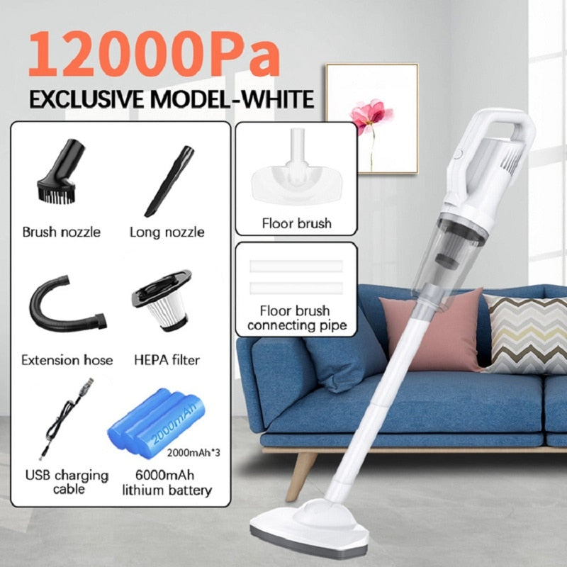 Wireless Car Vacuum Cleaner Cordless Handheld Chargeable Auto Vacuum for Home & Car & Pet Mini Vacuum Cleaner