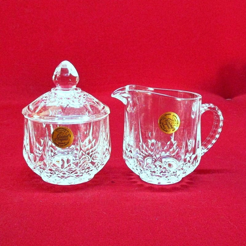 Collectable Crystal Sugar Bowl w/Lid and Creamer