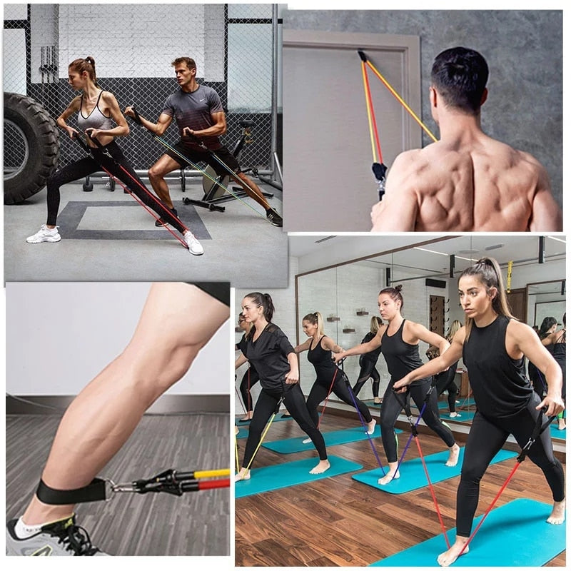 Latex Resistance Bands Gym Door Anchor Ankle Straps Resist band Kit Yoga Exercise Band Fitness Expander Loop Tube Pull