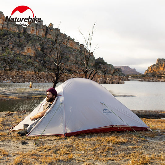 Naturehike New Upgrade CloudUp Series 1 2 3 Persons Ultralight 20D Silicone Double Layer Camping Tent With Mat NH17T001-T