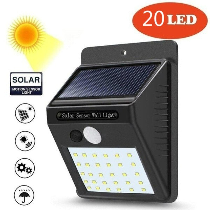 Outdoor Solar Wall Lights Motion Sensor Detector Security Night Light IP65 Waterproof Garden Lighting for Fence Deck Yard