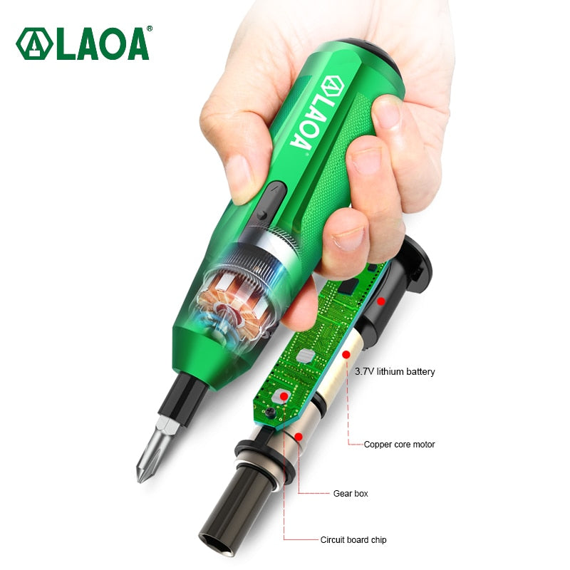 Mini Electrical Screwdriver Set 3.7V Lithium-ion Battery Multi-Function Rechargeable Cordless Power Drill with Bits Kit