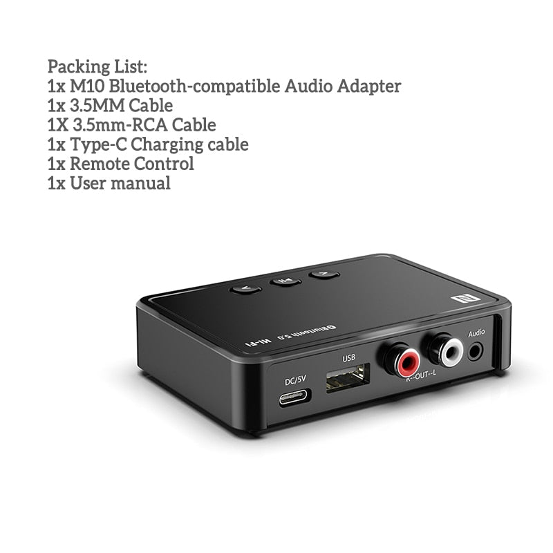 DISOUR NFC BT 5.0 Audio Receiver Support APP & IR Control AUX 3.5mm RCA USB U Disk Jack Hifi Stereo Low Latency Wireless Adapter