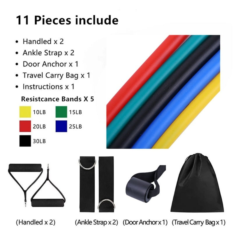 Latex Resistance Bands Gym Door Anchor Ankle Straps Resist band Kit Yoga Exercise Band Fitness Expander Loop Tube Pull