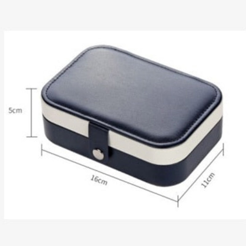 Korean Style Fresh And Simple Girl Earrings Plate Portable Leather Necklace Ring Multi Function Jewelry Storage Box
