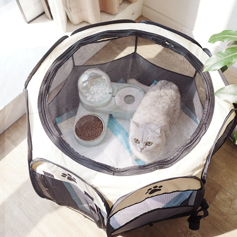 Portable Folding Pet Tent Dog House Octagonal Cage For Cat Tent Playpen Puppy Kennel Easy Operation Fence Outdoor Big Dogs House
