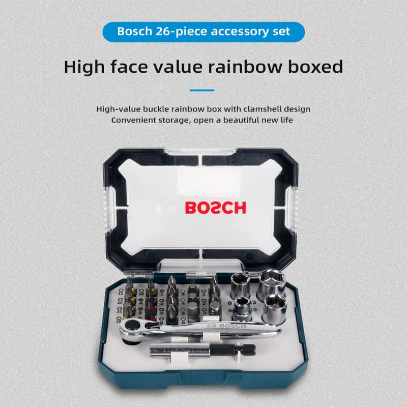 Bosch 26-piece screwdriver bit set electric screwdriver electric screwdriver bit ratchet wrench screwdriver