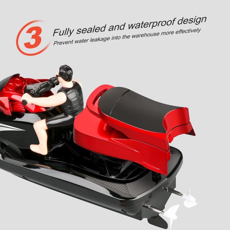 High Speed Racing Boat RC Motorboat for Pools Lakes 2.4Ghz Waterproof Toy 100M Control Dual Motor Drive Surfing