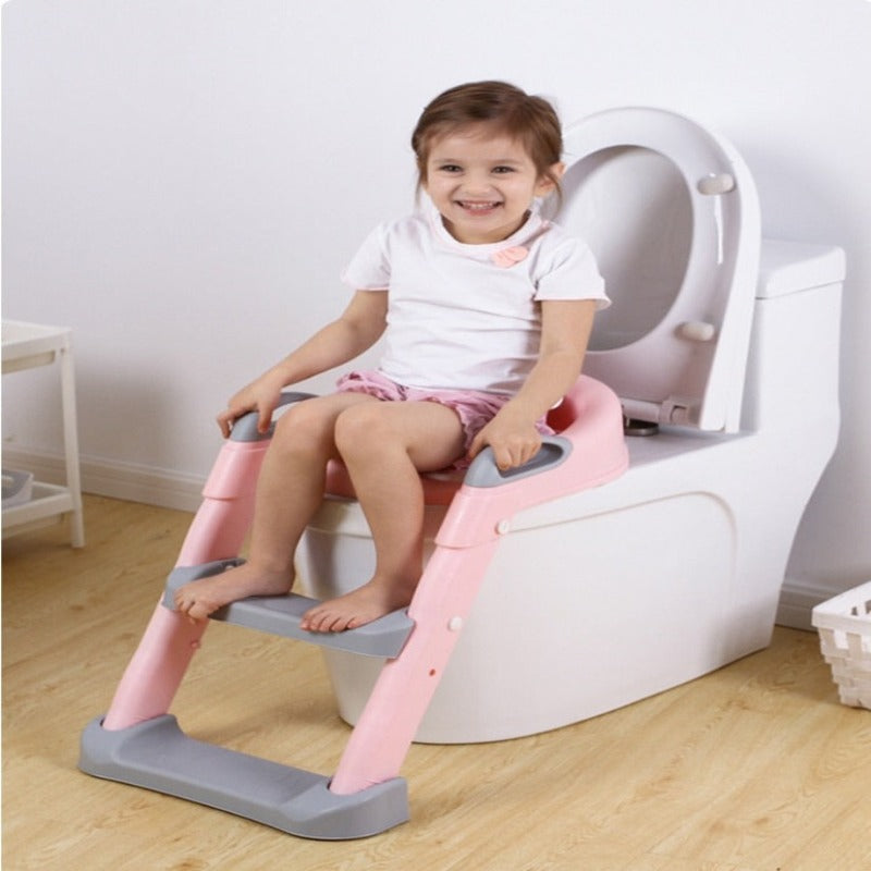 Folding Infant Potty Seat Urinal Backrest Training Chair with Step Stool Ladder for Baby Toddlers Boys Girls Safe Toilet Potties