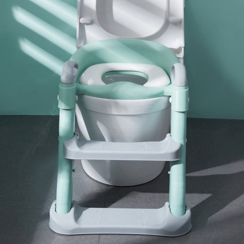 Folding Infant Potty Seat Urinal Backrest Training Chair with Step Stool Ladder for Baby Toddlers Boys Girls Safe Toilet Potties