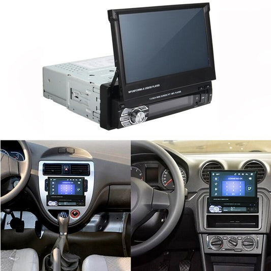 Car Radio Stereo 7" HD Retractable Touch Screen Carplay Monitor MP5 SD FM USB Player audio Bluetooth