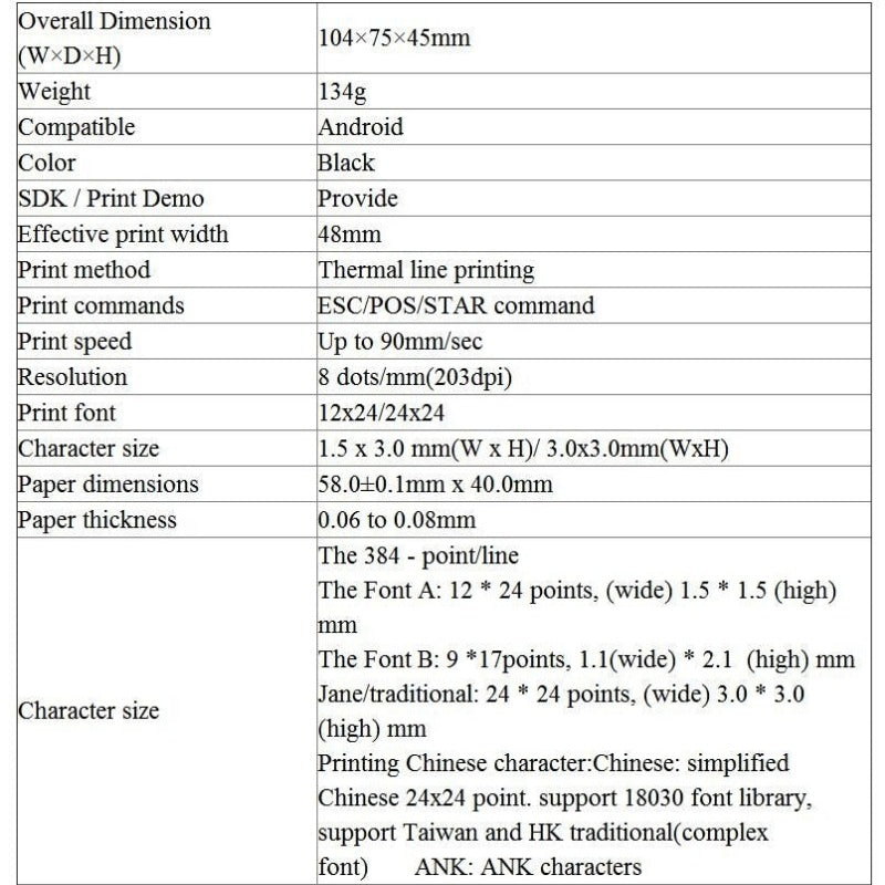 Wireless Mini Thermal Printers Portable Receipt Printer Thermal BT 58mm Mobile Phone Android POS PC Pocket Bill Makers Impresora