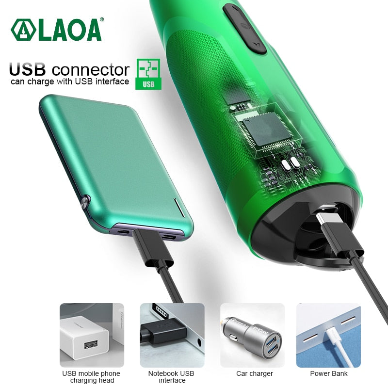 Mini Electrical Screwdriver Set 3.7V Lithium-ion Battery Multi-Function Rechargeable Cordless Power Drill with Bits Kit