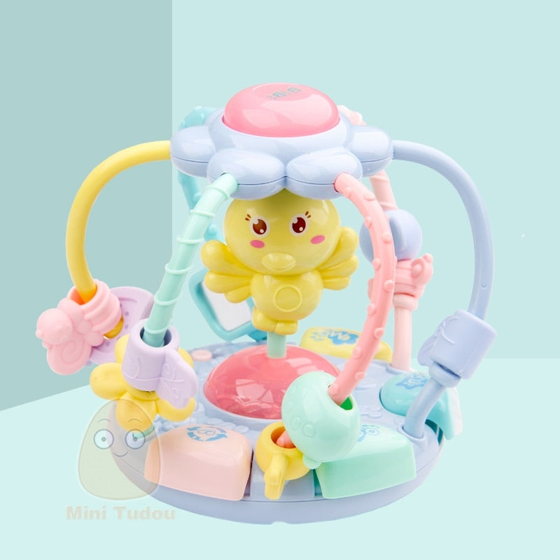 Baby Musical Instrument Toy Colorful Electric Beads Maze Ball Infant Plastic Cute Rattle Toys For Children