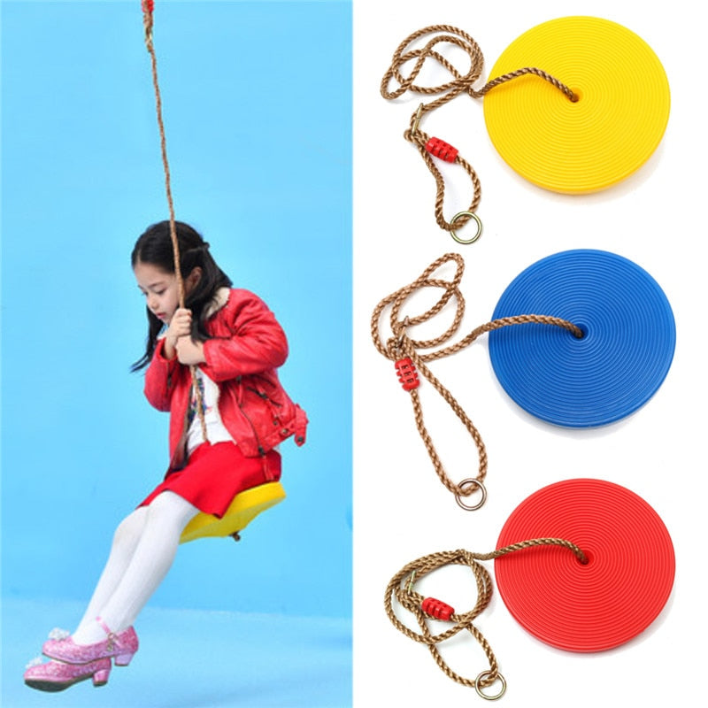 Children Round Seat Chair Swing Kids Tree Saucer Swing Flyer Rope Garden Backyard Playground Outdoor Safety Sport Funny Toy