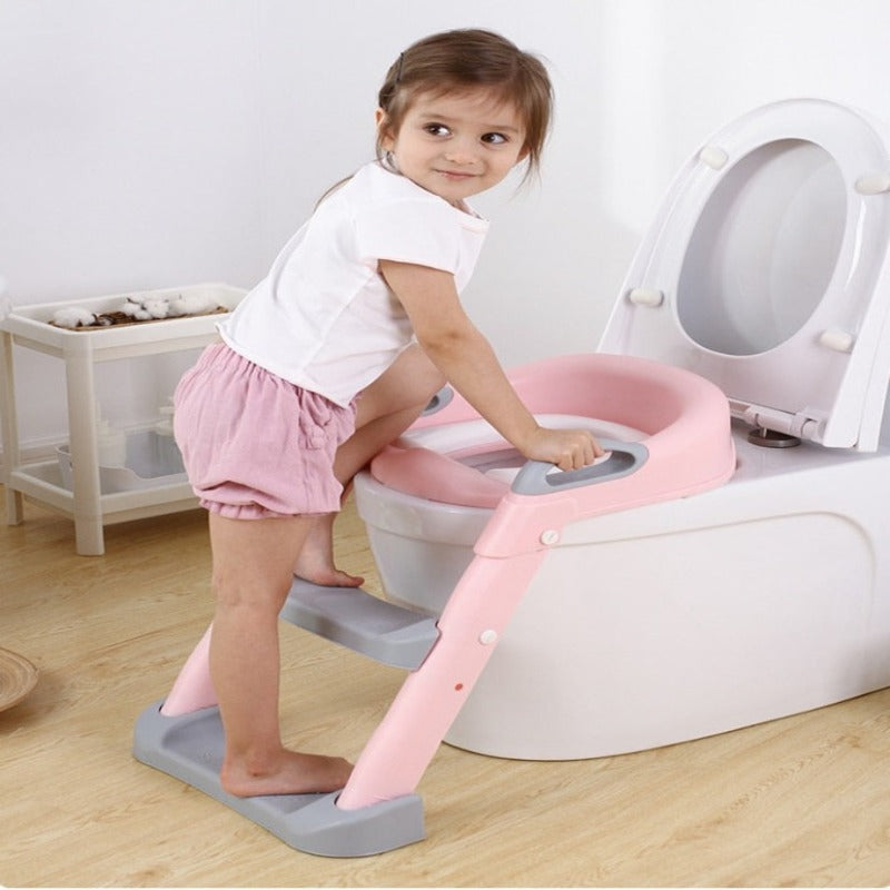 Folding Infant Potty Seat Urinal Backrest Training Chair with Step Stool Ladder for Baby Toddlers Boys Girls Safe Toilet Potties