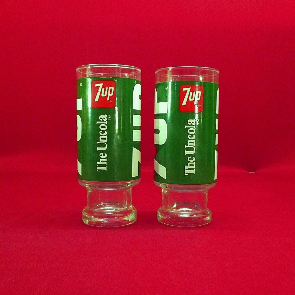 1970’s 7UP Pedestal Drinking Glasses