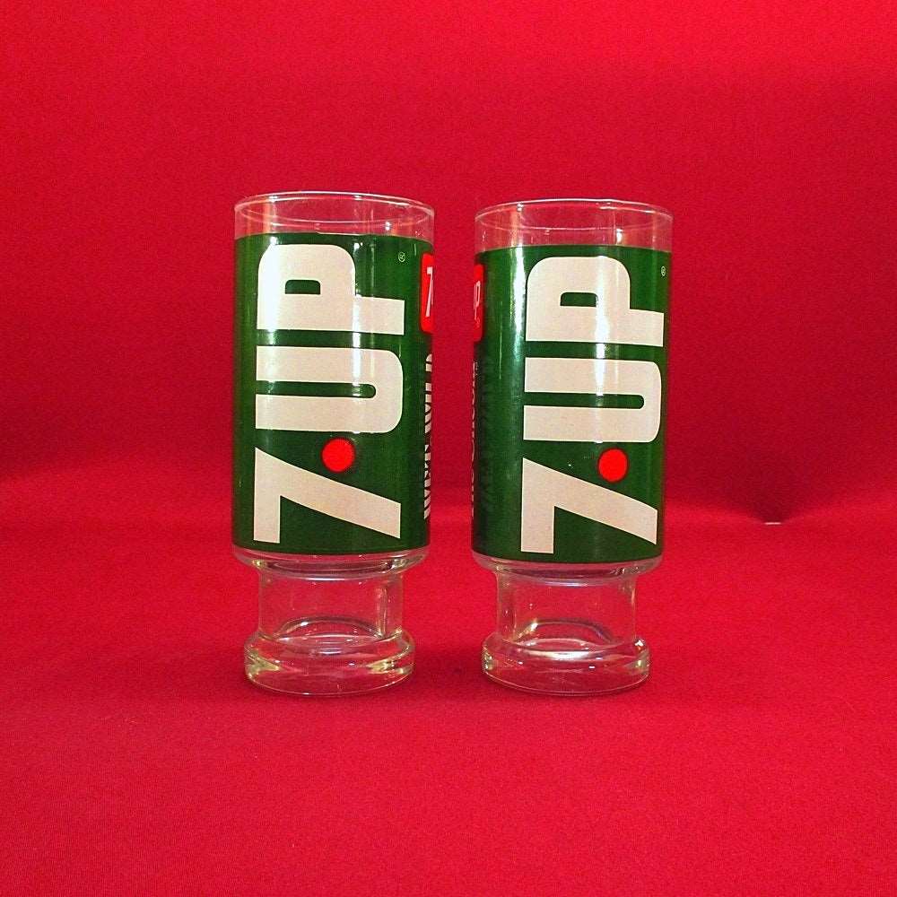 1970’s 7UP Pedestal Drinking Glasses