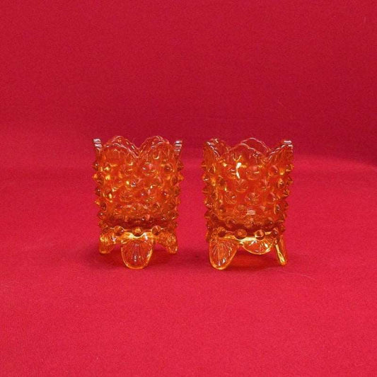 Pair Hobnail Toothpick Holders Fenton Glass Co.