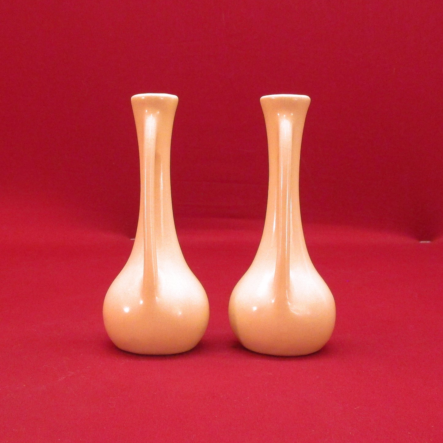 Vintage Antique Cream White Matching Twin Bud Vases