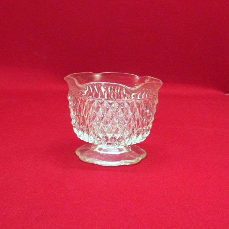 Vintage Antique Clear Diamond Point Mayonnaise Bowl