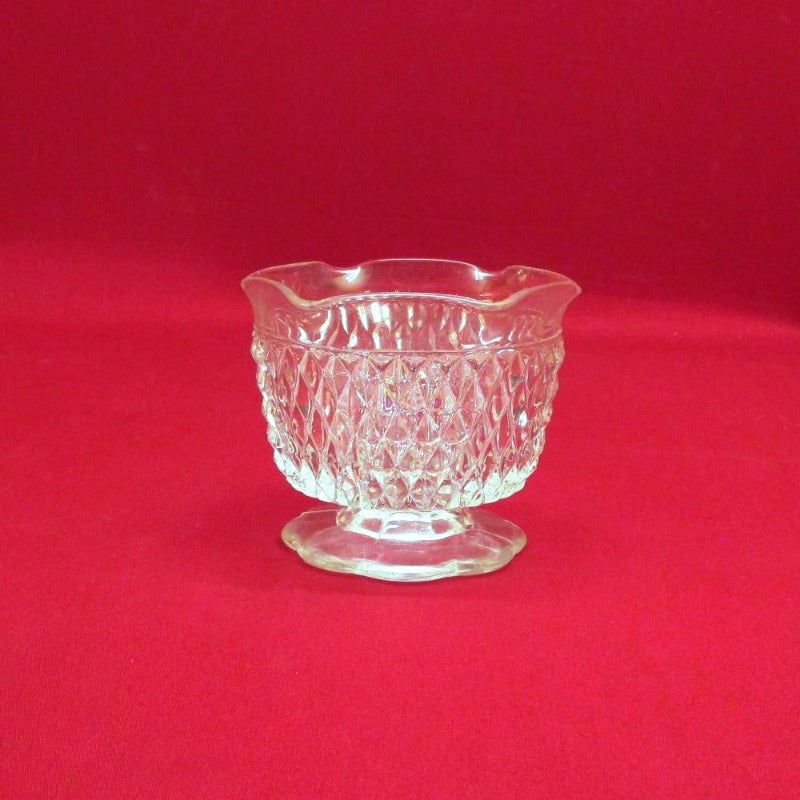 Vintage Antique Clear Diamond Point Mayonnaise Bowl