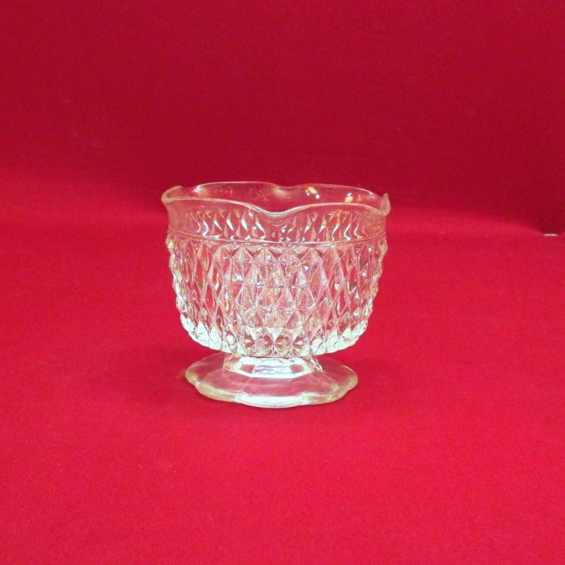 Vintage Antique Clear Diamond Point Mayonnaise Bowl