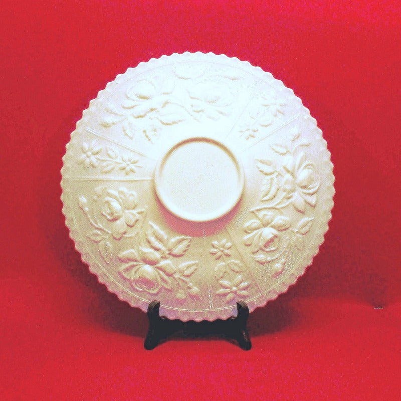 Vintage Imperial Canapé Rose Milk Glass Plater