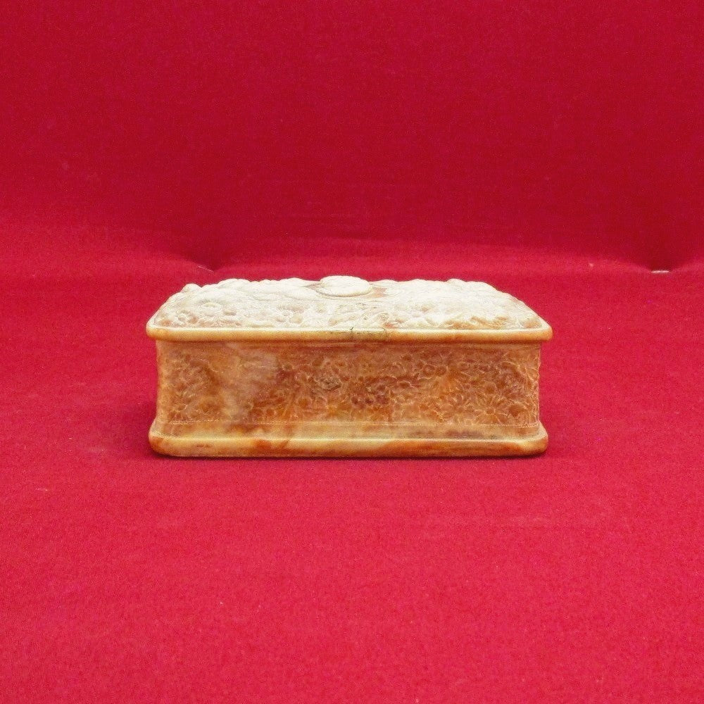 Antique Vintage Incolay Colored Natural Stone Box