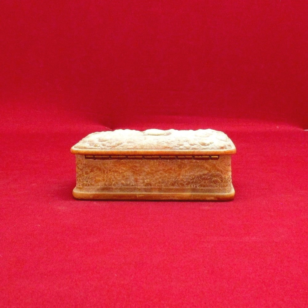 Antique Vintage Incolay Colored Natural Stone Box