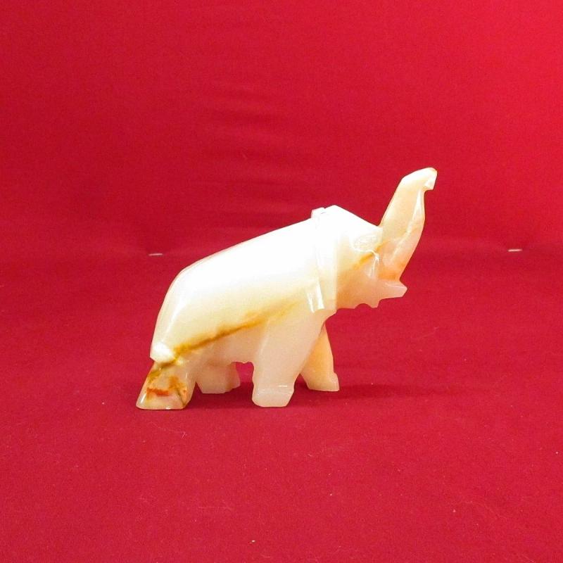 Mexico Hand Carved Alabaster Caved Elephant Rock