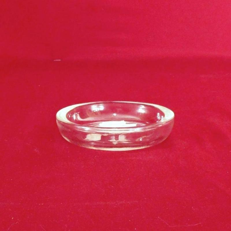 Crystal Glass Etch Rose Flower Dish Mint Condition