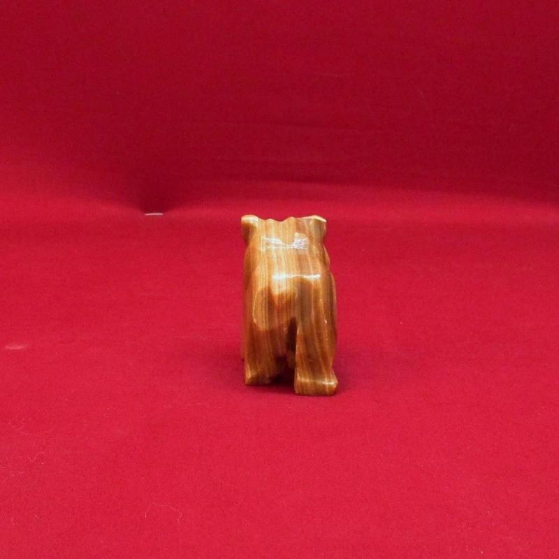 Mexican Hand Carved Alabaster Stone Brown Bear