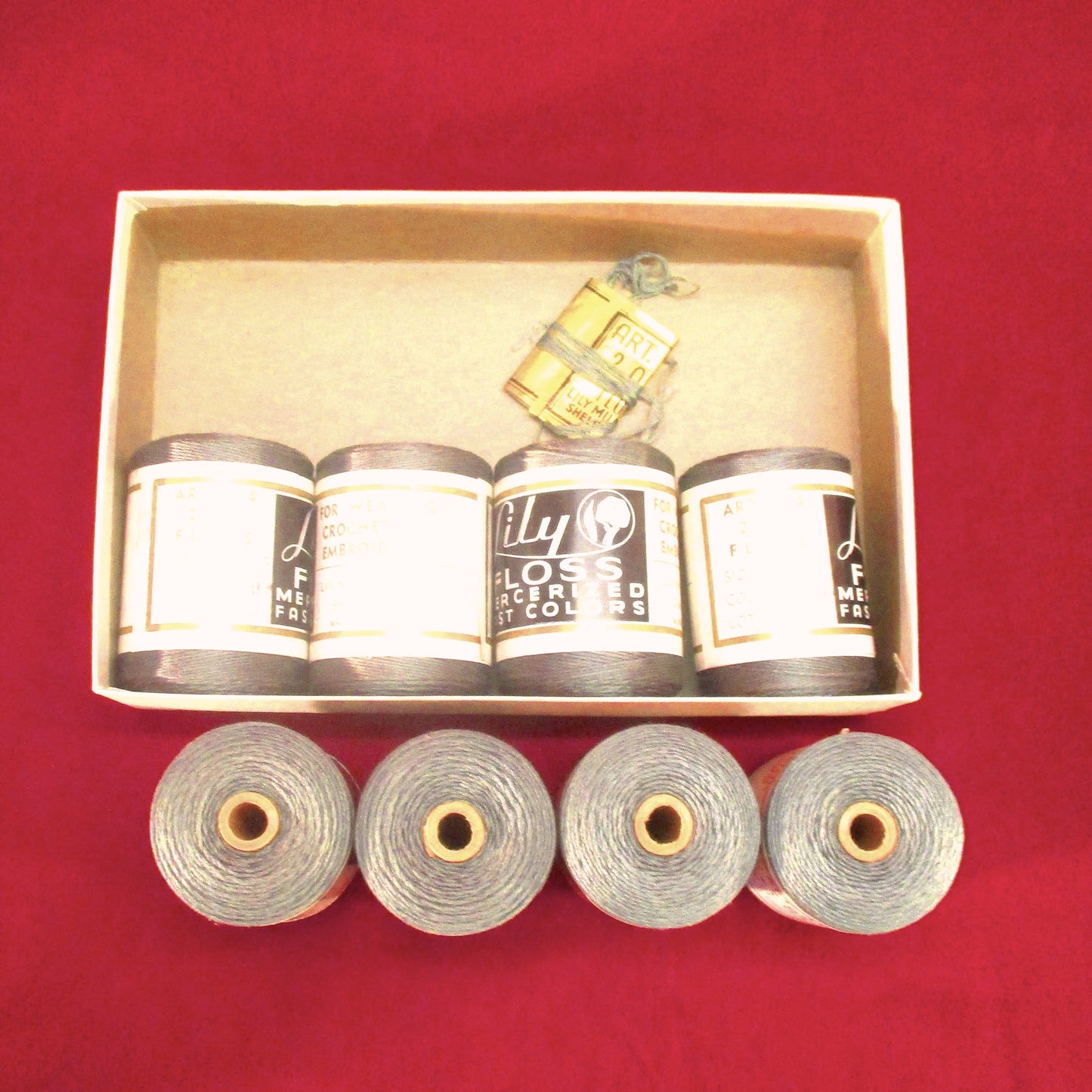 Vintage Yarn 8 spools Lily Mills Floss Mercerized