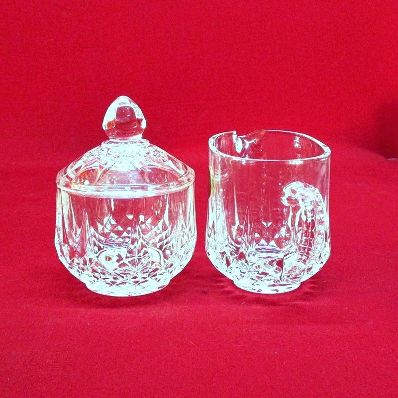 Collectable Crystal Sugar Bowl w/Lid and Creamer