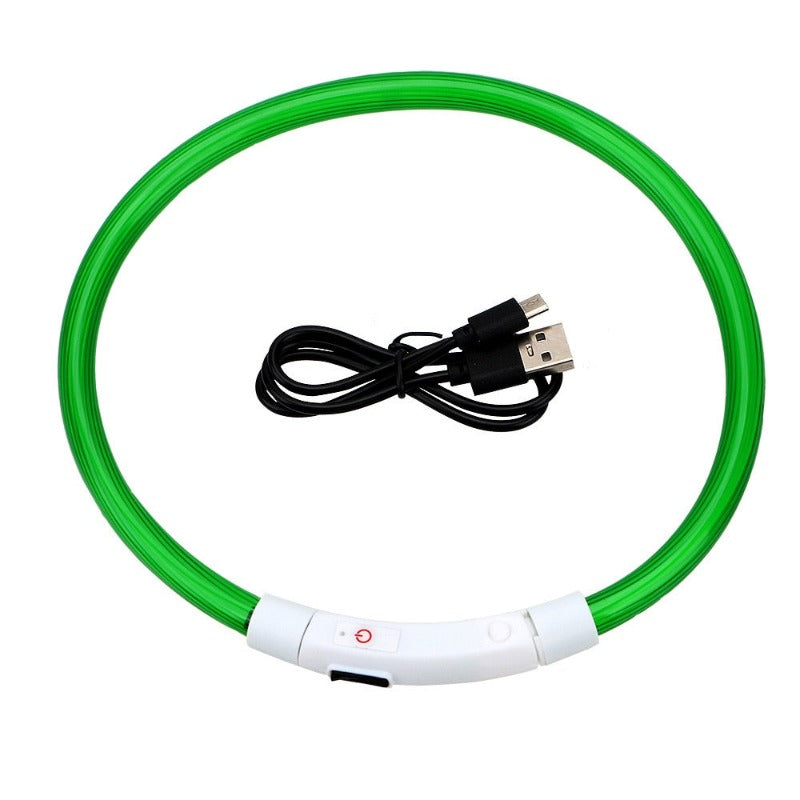 Led Light Dog Collar Detachable Glowing USB Charging Luminous Leash for Big Cat Collar Small Bright Labrador Pets Dogs Products