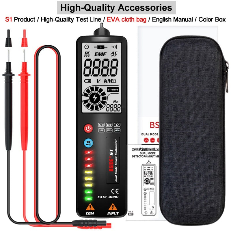 Voltage Detector Tester 2.4"LCD Non contact Live wire Indicator Electric Pen Voltmeter Multimeter NCV Continuity Hz Test