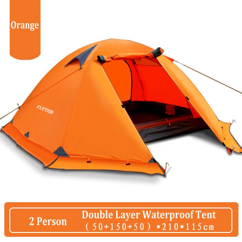 Separated Double Layer Winter Tourist Tent 2-3 Person 4 Season Rainproof Outdoor Family Camping Tent with Aluminum Pole