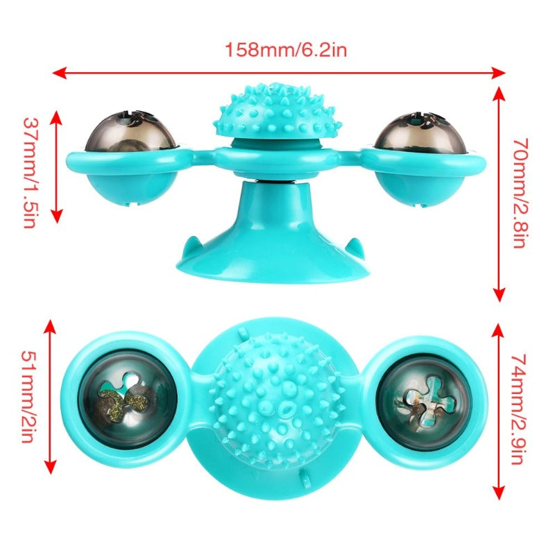 Windmill Cat Toy Interactive Pet Toys for Cats Puzzle Cat Game Toy With Whirligig Turntable for Kitten Brush Teeth Pet Supplies