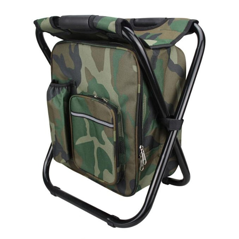 Outdoor Multifunctional Camping Folding Stool Portable Insulation Backpack Fishing Beach BBQ Waterproof Folding Chair Portable